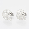 304 Stainless Steel Stud Earring Findings STAS-S079-36B-1