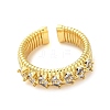 Brass Micro Pave Cubic Zirconia Cuff Rings RJEW-P102-14G-2
