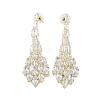 Brass Micro Pave Cubic Zirconia Stud Earrings EJEW-B046-21G-1