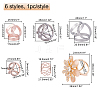 CHGCRAFT 6Pcs 6 Styles Alloy Women Lady Girls Fashion Scarf Ring Buckle JEWB-CA0001-02-2