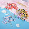 6Pcs 6 Colors Paper Cake Toppers FIND-TA0010-39-7