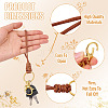10Pcs 2 Colors Eco-Friendly Korean Waxed Polyester Cord Keychains KEYC-TA00032-4