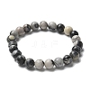 Natural Netstone Bead Stretch Bracelets X-BJEW-K212-B-021-3