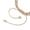 2Pcs Adjustable Natural Green Jade Imitation Tourmaline & Brass Beads Braided Bead Bracelets for Women BJEW-JB13542-01-5