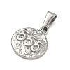 Textured 304 Stainless Steel Pendants STAS-A140-02P-5-2