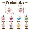  32pcs 8 colors Glass Bottle Pendant GLAA-TA0001-36-11