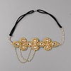 Pearl Rhinestone Beaded Elastic Headband OHAR-WH0021-14-1