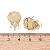 Brass Micro Pave Cubic Zirconia Stud Earring Findings with Natural Moonstone KK-Z096-05G-13-3