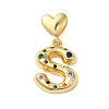 Rack Plating Brass Micro Pave Clear Cubic Zirconia Perdants KK-C067-12G-S-1