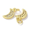 Rack Plating Brass Micro Pave Cubic Zirconia Pendants KK-Z039-21G-2