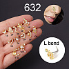 20G Stainless Steel Cubic Zirconia L-Shaped Nose Rings WG80602-37-1