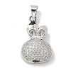 Rack Plating Brass Micro Pave Cubic Zirconia Pendants KK-L224-054P-1