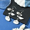 4 Pairs Brass Shell Shape Dangle Earrings EJEW-TA00604-1