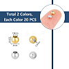 Unicraftale 40Pcs 2 Colors Ion Plating(IP) 202 Stainless Steel Beads STAS-UN0056-15-3