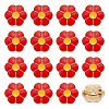 16Pcs Flower Zinc Alloy Enamel Lapel Pins for Backpack Clothes JEWB-FG0001-76-1