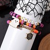 3Pcs Halloween Theme Handmade Polymer Clay Beaded Stretch Bracelets X1-BJEW-TA00466-3