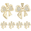 8Pcs Brass Micro Pave Cubic Zirconia Pendants KK-BBC0020-49-1
