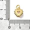 Brass Micro Pave Cubic Zirconia with Glass Pendants KK-D295-28G-01-3