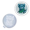 Flat Round with Owl & Flower DIY Cup Mat Silicone Molds SIL-F007-06B-1