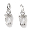 Brass Micro Pave Cubic Zirconia Charms KK-C051-09P-04-1