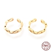 925 Sterling Silver Cuff Earrings EJEW-H124-05G-4