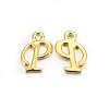 Golden Plated Alloy Letter Pendants PALLOY-J718-01G-P-1