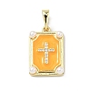 Brass Micro Pave Cubic Zirconia Pendants KK-H255-07G-04-1