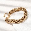 304 Stainless Steel Byzantine Chains Bracelets for Women BJEW-P399-01B-G-2