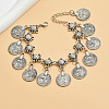 Bohemian Ethnic Style Flower Coin Tassel Alloy Anklets FS-WGE8569-02-2