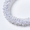 Faceted Transparent Glass Beads Stretch Bracelets BJEW-S144-002C-06-3