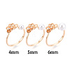 Flower Brass Micro Pave Clear Cubic Zirconia Cuff Ring Settings KK-T076-79G-4
