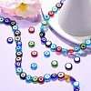 Handmade Evil Eye Lampwork Flat Round Bead Strands LAMP-L058-10mm-M-6