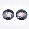 Starry Sky Pattern Printed Glass Cabochons GGLA-N004-25mm-D79-1