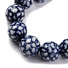 Handmade Blue and White Porcelain Beads Strands PORC-I027-04B-3