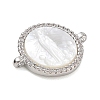 Rack Plating Brass Micro Pave Clear Cubic Zirconia Connector Charms CU-CBA01AA-23P-2