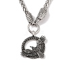 304 Stainless Steel Wheat Chain Raven Viking Huginn Muninn Pendant Necklaces for Men NJEW-K278-07AS-1