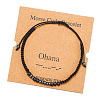 Synthetic Non-magnetic Hematite & Wood Beads Morse Code Bracelets WGB6EC0-06-1