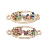 Alloy Connector Charms with Colorful Rhinestone FIND-H039-46KCG-2