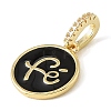 Brass Micro Pave Clear Cubic Zirconia & Enamel Pendants CU-CBA6938-18G-01-2