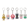 6Pcs 6 Styles Cartoon Animals PVC Plastic Keychain KEYC-JKC00665-1