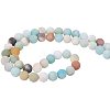 Frosted Natural Flower Amazonite Bead Strands G-PH0028-8mm-03-6