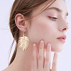 ANATTASOUL 3 Pairs 3 Style Alloy Leaf Long Dangle Earrings for Women EJEW-AN0001-73-4