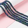 Dyed Natural Sesame Jasper/Kiwi Jasper Rondelle Beads Strands G-E316-A01-4