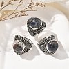 Natural Sodalite Adjustable Rings RJEW-I108-03AS-16-1