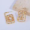 Spiral Rectangle Brass Stud Earrings JB0708-1