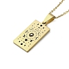 304 Stainless Steel Black Enamel Rectangle with Constellation Pendant Necklaces NJEW-I128-01F-2