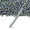 Transparent Colours Rainbow Round Glass Seed Beads X-SEED-A007-3mm-172-3