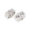 Brass Micro Pave Clear Cubic Zirconia Slide Charms KK-Z151-05P-2