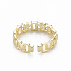Brass Micro Pave Clear Cubic Zirconia Cuff Rings RJEW-Q164-016-NF-2