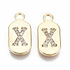 Brass Micro Pave Clear Cubic Zirconia Pendants KK-S360-052X-NF-1